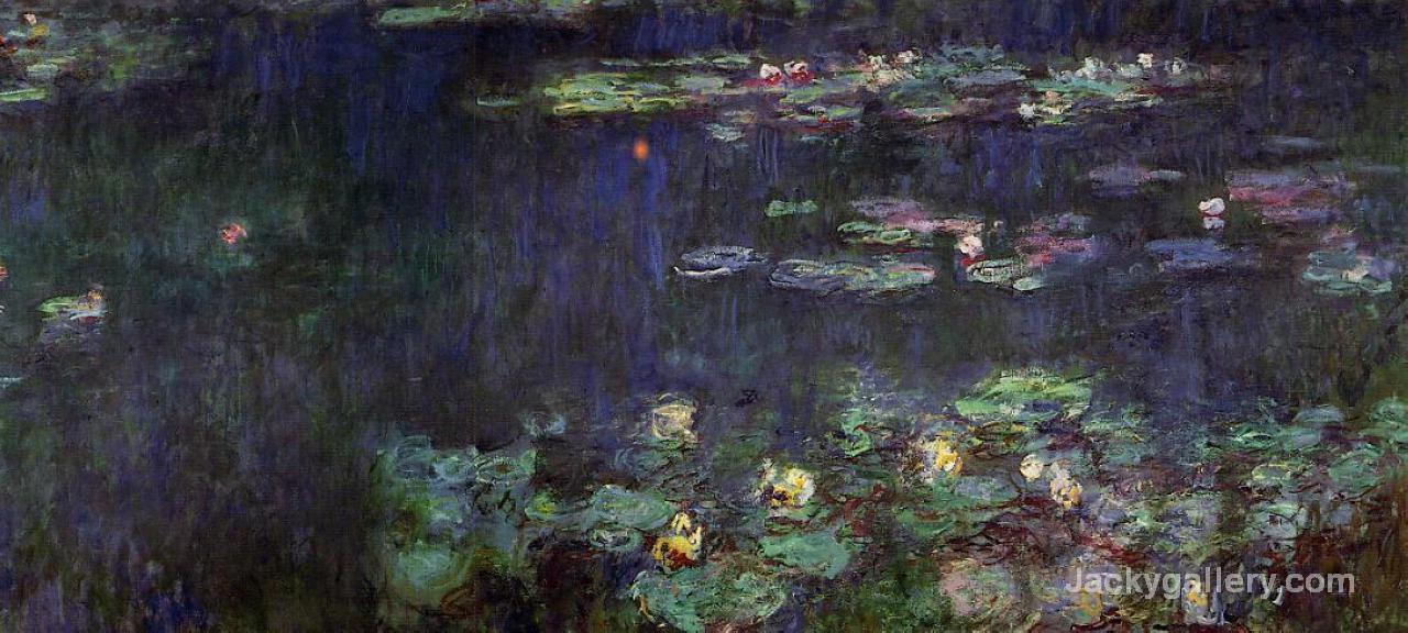 Water Lilies, Green Reflection (right half) by Claude Monet paintings reproduction